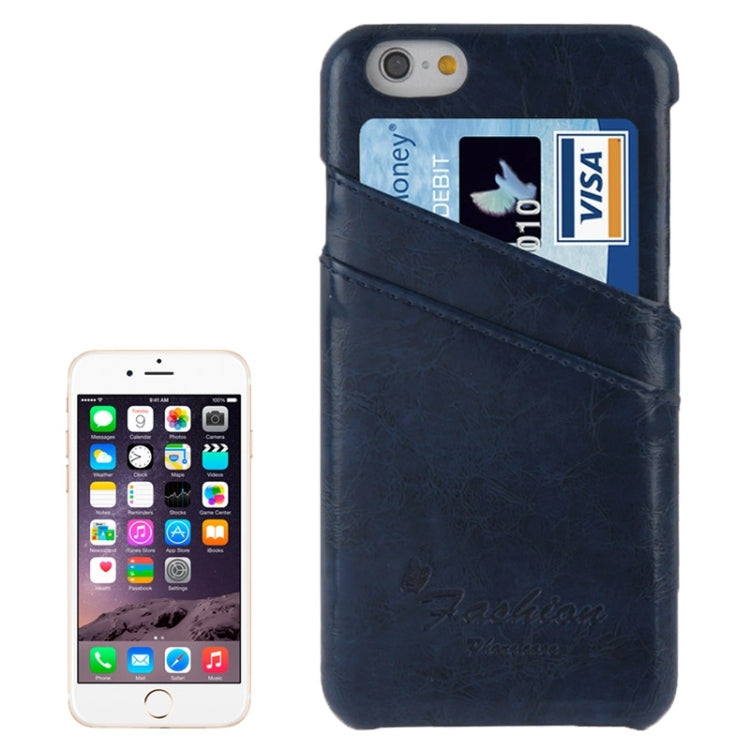 Deluxe Retro PU Leather Back Cover Case with Card Slots with Fashion Logo for iPhone 6 & 6S
