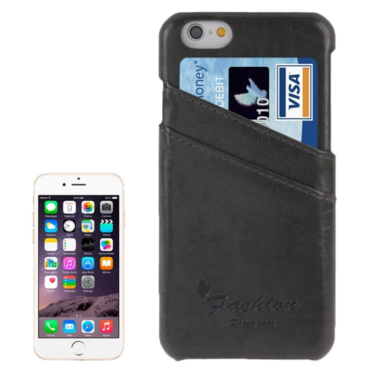 Deluxe Retro PU Leather Back Cover Case with Card Slots with Fashion Logo for iPhone 6 & 6S