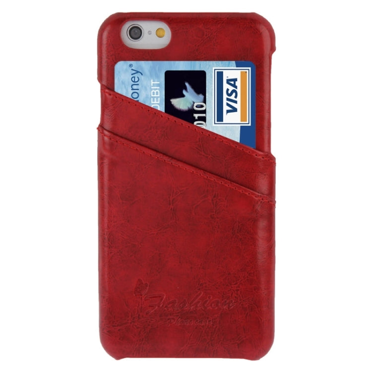 Deluxe Retro PU Leather Back Cover Case with Card Slots with Fashion Logo for iPhone 6 & 6S