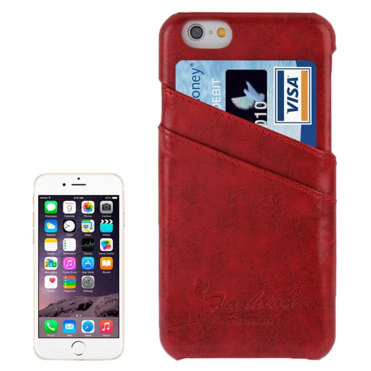 Deluxe Retro PU Leather Back Cover Case with Card Slots with Fashion Logo for iPhone 6 & 6S