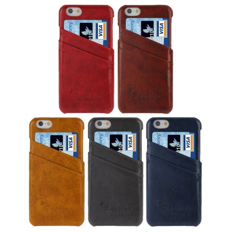Deluxe Retro PU Leather Back Cover Case with Card Slots with Fashion Logo for iPhone 6 & 6S