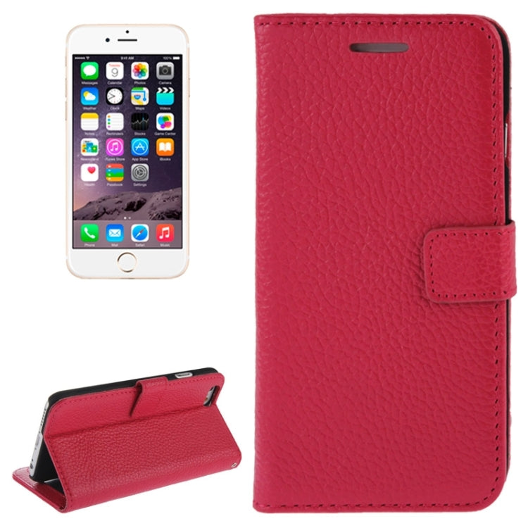 Litchi Texture Magnetic Leather Case with Holder & Card Slots & Wallet for iPhone 6