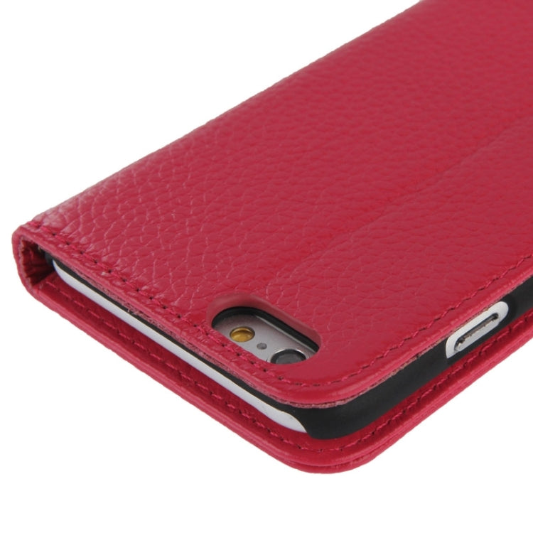 Litchi Texture Magnetic Leather Case with Holder & Card Slots & Wallet for iPhone 6