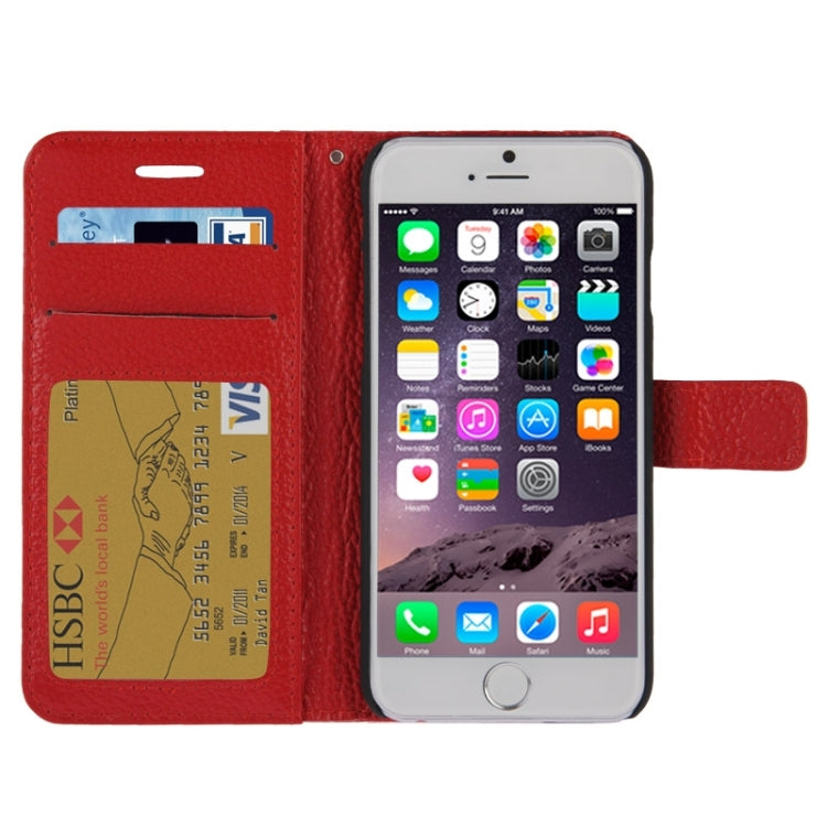 Litchi Texture Magnetic Leather Case with Holder & Card Slots & Wallet for iPhone 6