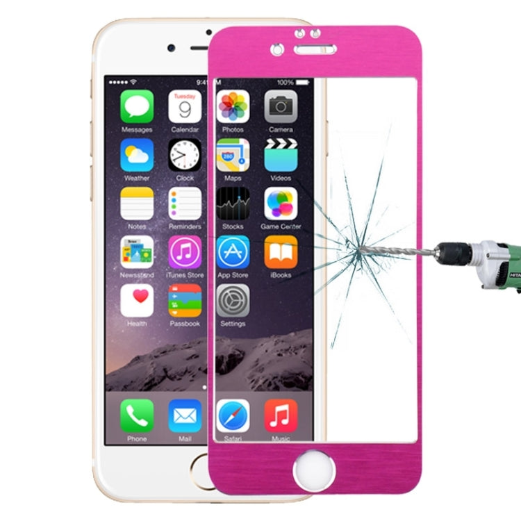 0.3mm 2.5D Titanium Alloy Brush Explosion-proof Screen Tempered Glass Film for iPhone 6