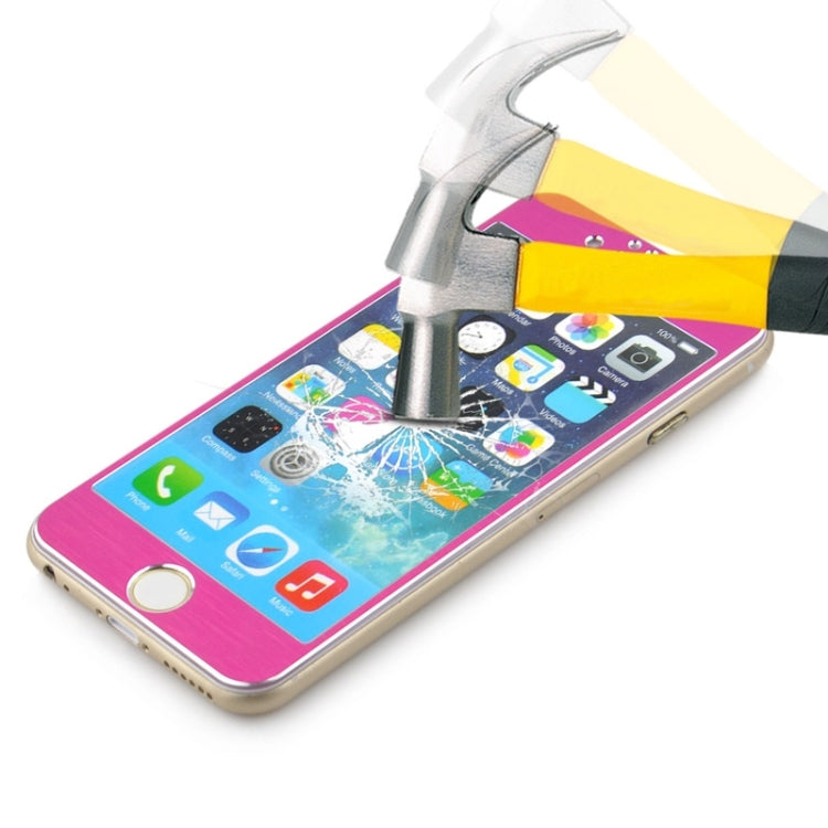 0.3mm 2.5D Titanium Alloy Brush Explosion-proof Screen Tempered Glass Film for iPhone 6