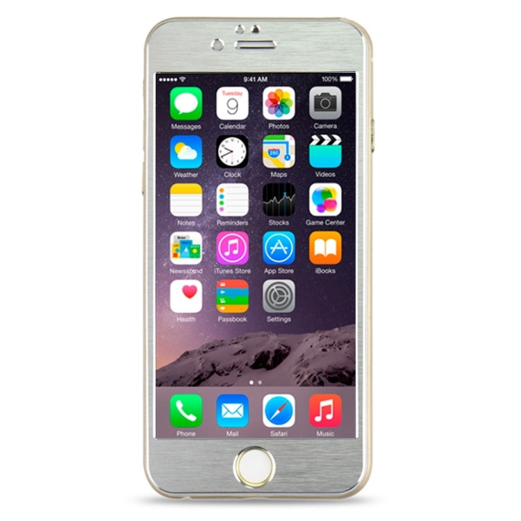 0.3mm 2.5D Titanium Alloy Brush Explosion-proof Screen Tempered Glass Film for iPhone 6