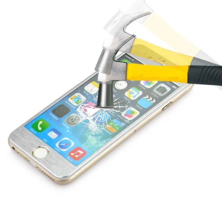 0.3mm 2.5D Titanium Alloy Brush Explosion-proof Screen Tempered Glass Film for iPhone 6
