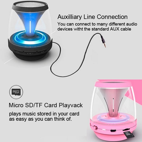 Fashionable Magic Lamp Mini Bluetooth v2.0 Speaker, Support TF Card / FM Radio