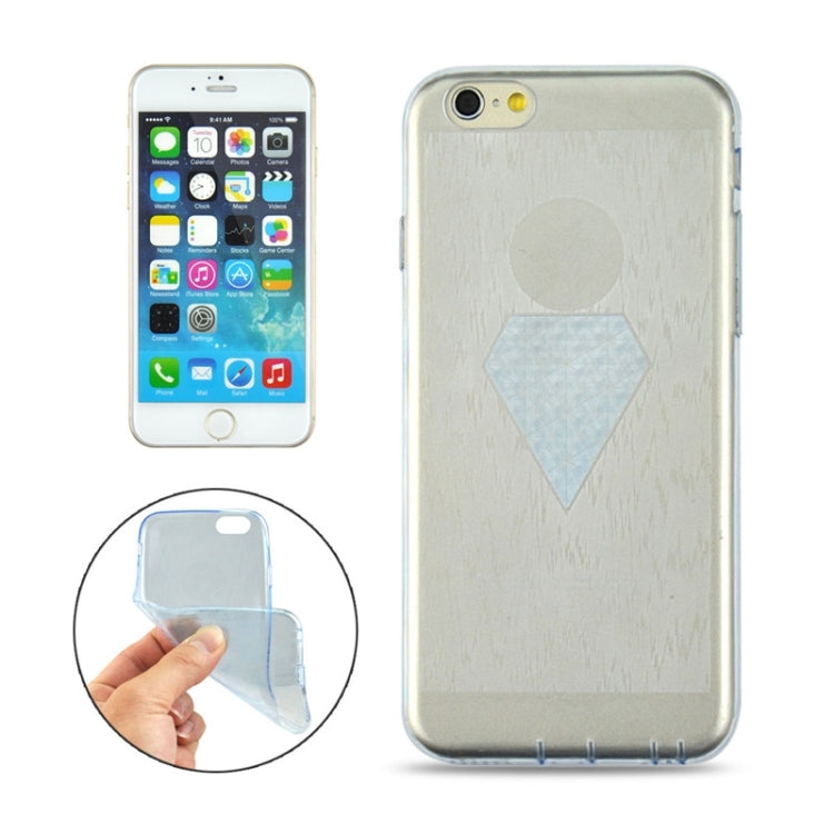0.3mm Ultrathin Big Diamond Pattern Transparent TPU Case for iPhone 6