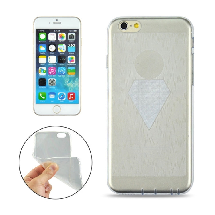 0.3mm Ultrathin Big Diamond Pattern Transparent TPU Case for iPhone 6