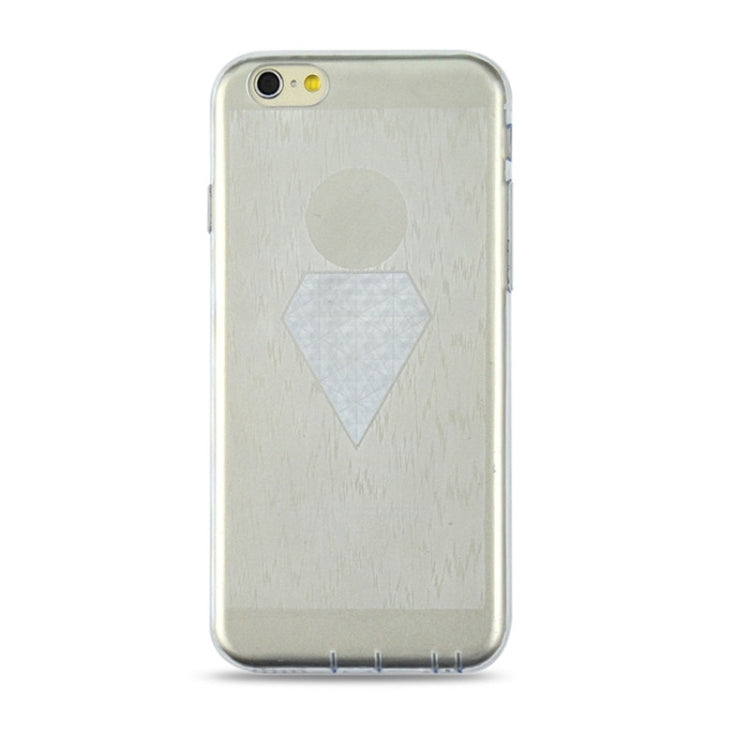 0.3mm Ultrathin Big Diamond Pattern Transparent TPU Case for iPhone 6