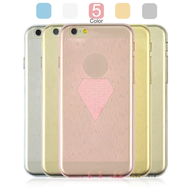 0.3mm Ultrathin Big Diamond Pattern Transparent TPU Case for iPhone 6