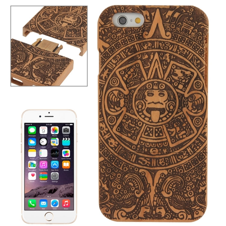 For iPhone 6 Maya Pattern Separable Cherry Wood Paste Plastic Case