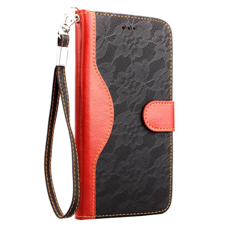 For iPhone 6 Lace Texture Contrast Color Leather Case with Holder & Card Slots & Wallet & Lanyard