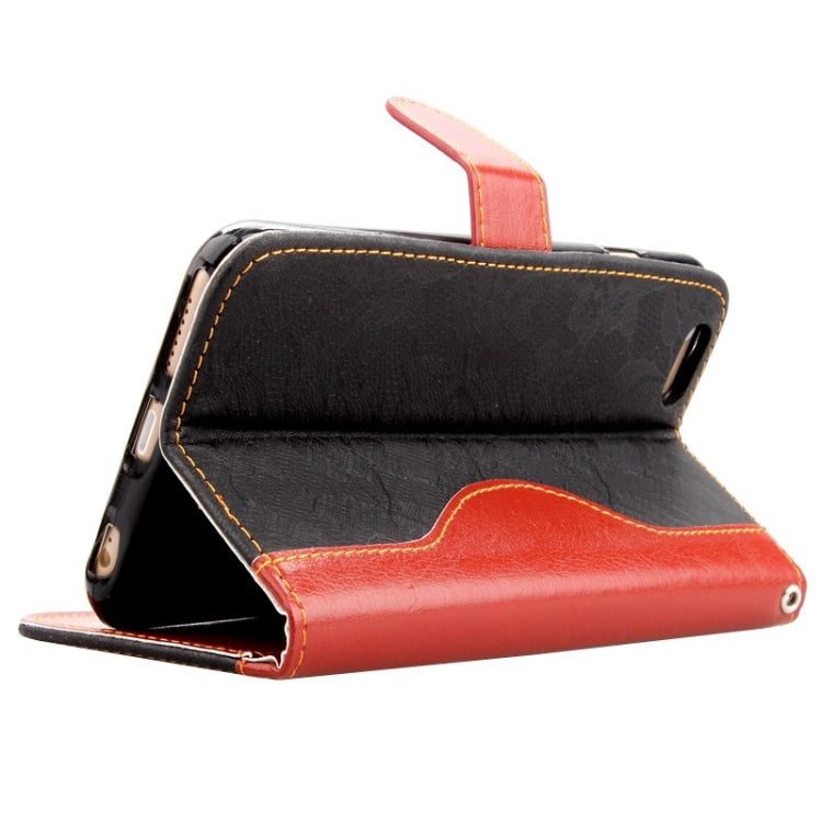 For iPhone 6 Lace Texture Contrast Color Leather Case with Holder & Card Slots & Wallet & Lanyard
