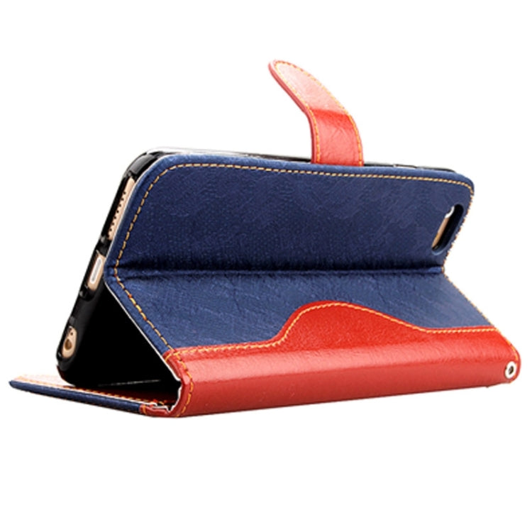 For iPhone 6 Lace Texture Contrast Color Leather Case with Holder & Card Slots & Wallet & Lanyard
