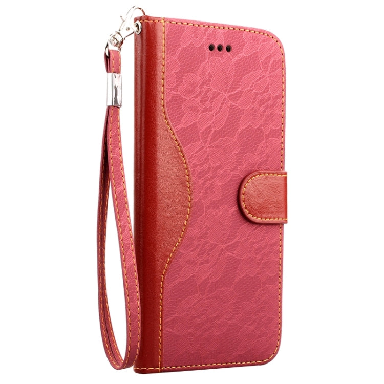 For iPhone 6 Lace Texture Contrast Color Leather Case with Holder & Card Slots & Wallet & Lanyard