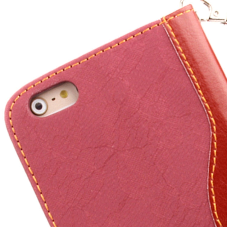 For iPhone 6 Lace Texture Contrast Color Leather Case with Holder & Card Slots & Wallet & Lanyard