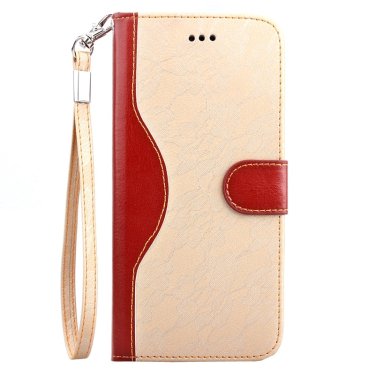 For iPhone 6 Lace Texture Contrast Color Leather Case with Holder & Card Slots & Wallet & Lanyard