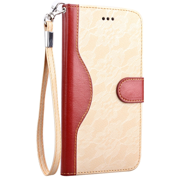 For iPhone 6 Lace Texture Contrast Color Leather Case with Holder & Card Slots & Wallet & Lanyard