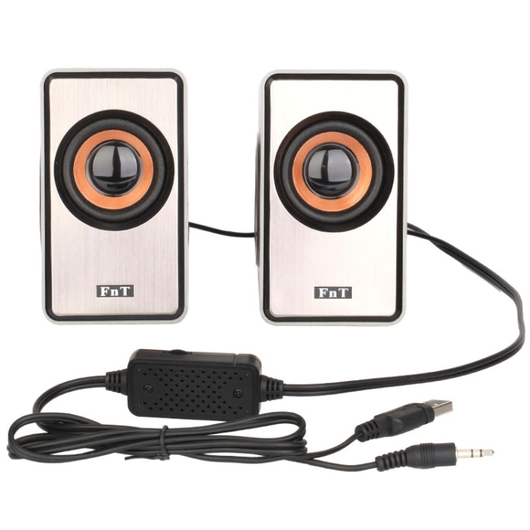 Portable Stereo USB Plug & 3.5mm Audio Jack Speaker for Laptop Desktop Computers