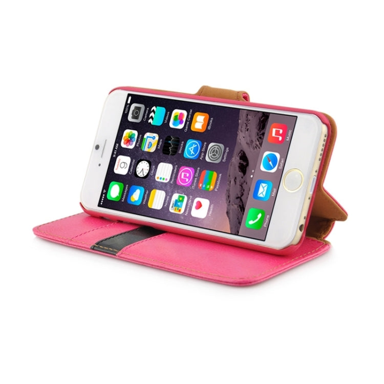 Crazy Horse Texture Contrast Color PU Stitching Leather Case with Holder & Card Slots for iPhone 6 & 6S