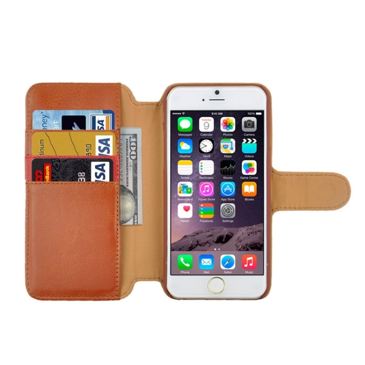 Crazy Horse Texture Contrast Color PU Stitching Leather Case with Holder & Card Slots for iPhone 6 & 6S