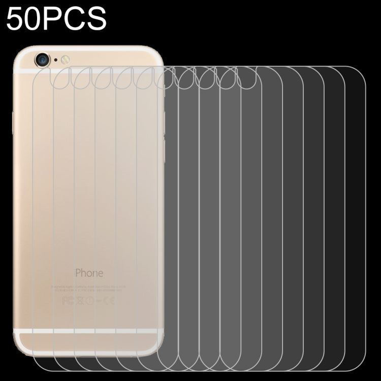 50 PCS for iPhone 6 / 6S 0.26mm Explosion-proof Back Screen Protector Tempered Glass Film