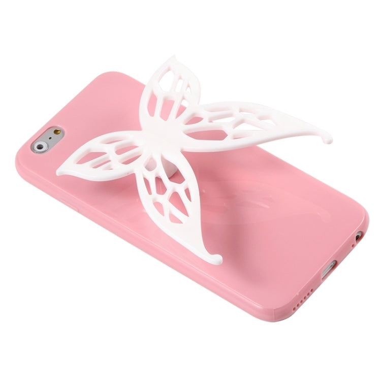 Cute 3D Butterfly Soft TPU Case with Earphone Winder Function for iPhone 6 & 6S