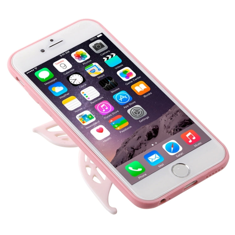 Cute 3D Butterfly Soft TPU Case with Earphone Winder Function for iPhone 6 & 6S