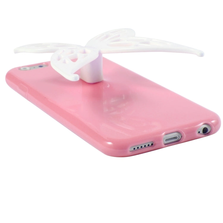 Cute 3D Butterfly Soft TPU Case with Earphone Winder Function for iPhone 6 & 6S