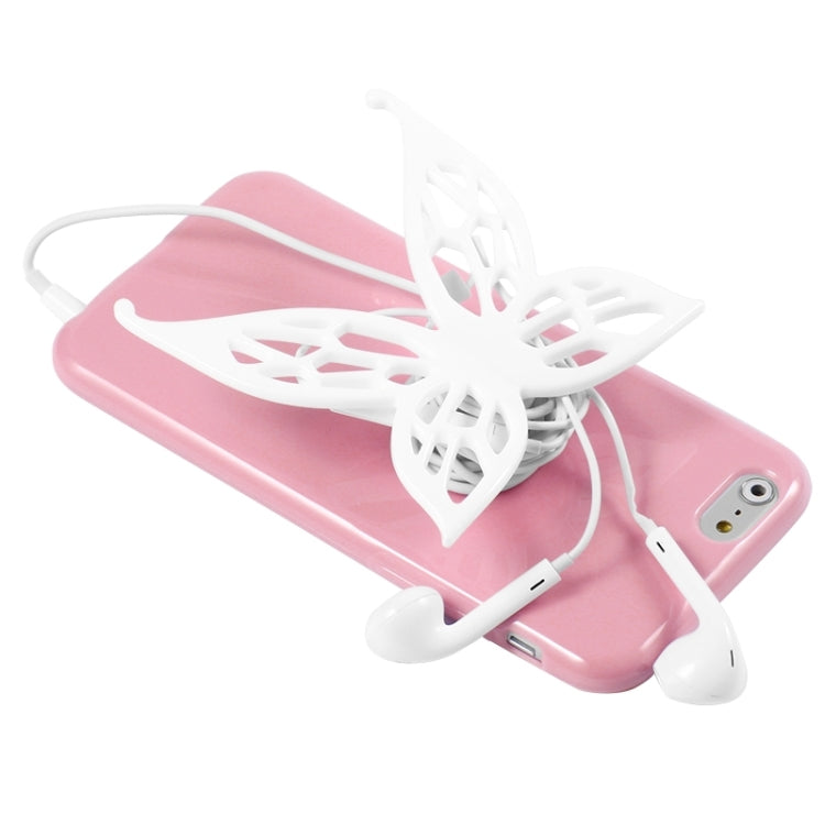 Cute 3D Butterfly Soft TPU Case with Earphone Winder Function for iPhone 6 & 6S