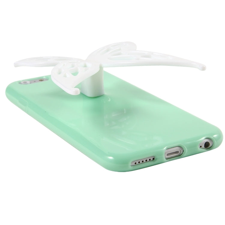 Cute 3D Butterfly Soft TPU Case with Earphone Winder Function for iPhone 6 & 6S