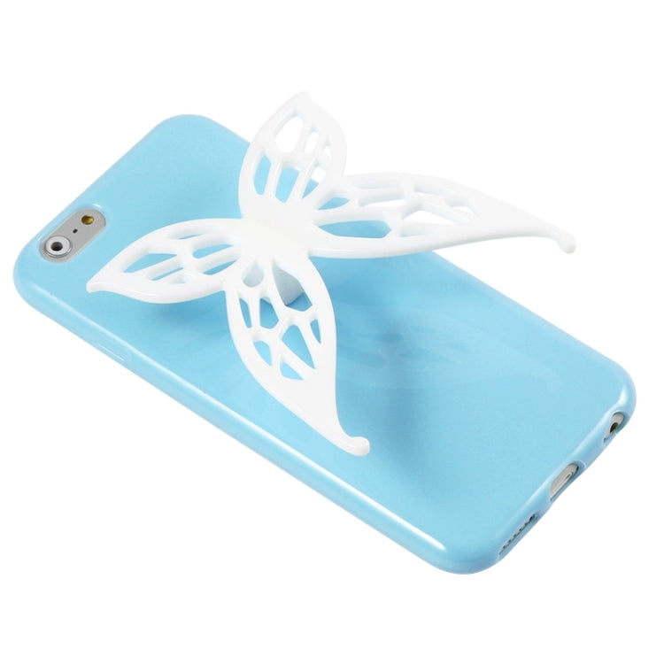 Cute 3D Butterfly Soft TPU Case with Earphone Winder Function for iPhone 6 & 6S