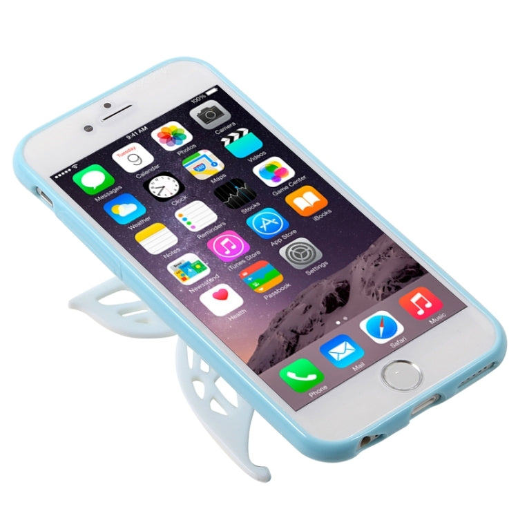 Cute 3D Butterfly Soft TPU Case with Earphone Winder Function for iPhone 6 & 6S