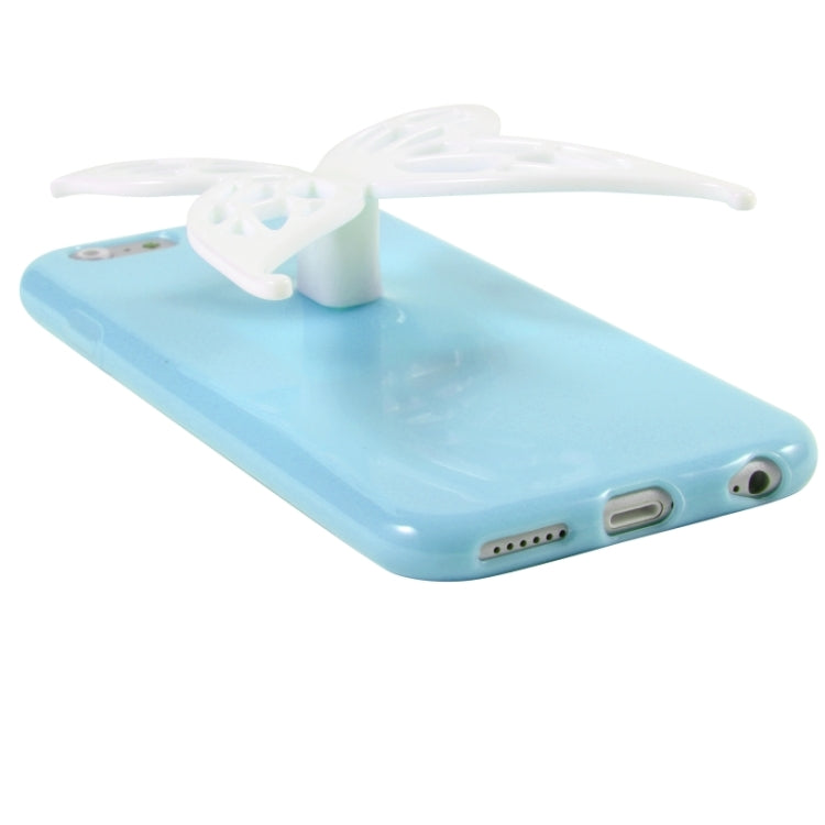 Cute 3D Butterfly Soft TPU Case with Earphone Winder Function for iPhone 6 & 6S
