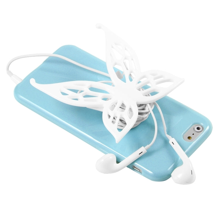 Cute 3D Butterfly Soft TPU Case with Earphone Winder Function for iPhone 6 & 6S