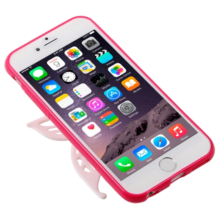 Cute 3D Butterfly Soft TPU Case with Earphone Winder Function for iPhone 6 & 6S