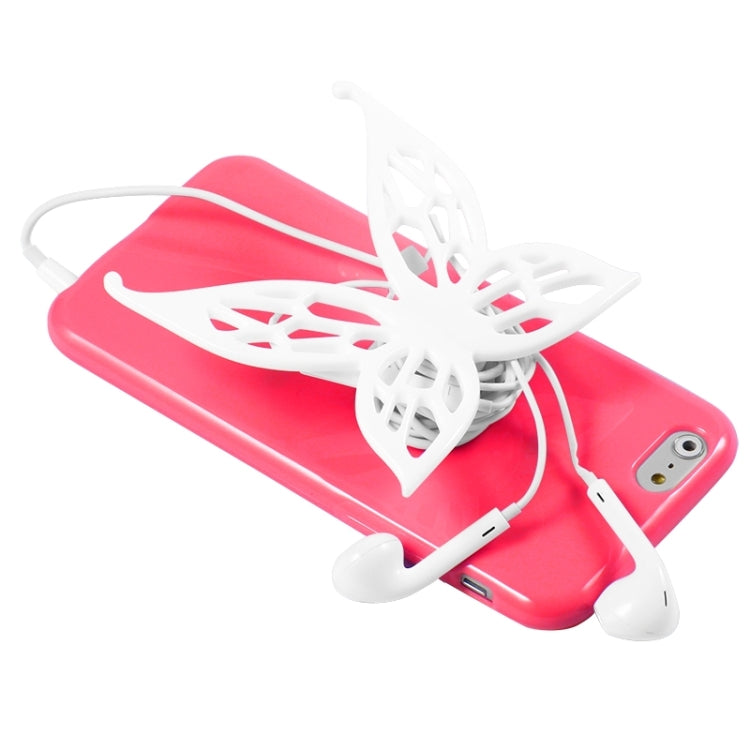 Cute 3D Butterfly Soft TPU Case with Earphone Winder Function for iPhone 6 & 6S
