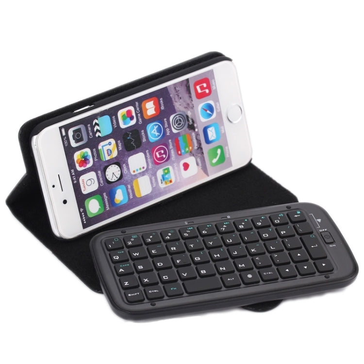 2 in 1 Separable Plastic Bluetooth Keyboard & Leather Tablet Case for iPhone 6