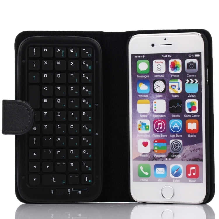 2 in 1 Separable Plastic Bluetooth Keyboard & Leather Tablet Case for iPhone 6