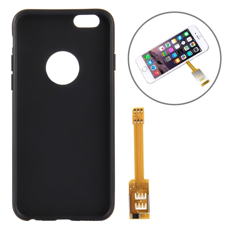 Kumishi for iPhone 6 Dual SIM Card Adapter with A Back Case Cover(Black)