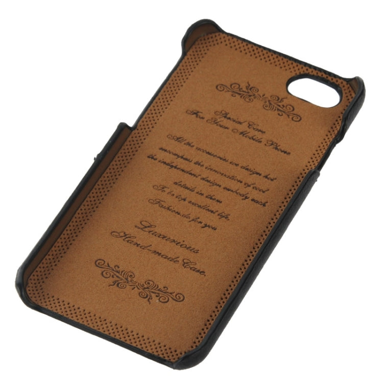 For iPhone 6 Litchi Texture Leather Back Cover Case with Card Slots and Fashion Logo
