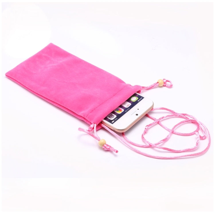 Universal Leisure Cotton Flock Cloth Carry Bag with Lanyard for iPhone 6 / Galaxy S6 / S5 / G900 / S IV / i9500 / SIII / i9300