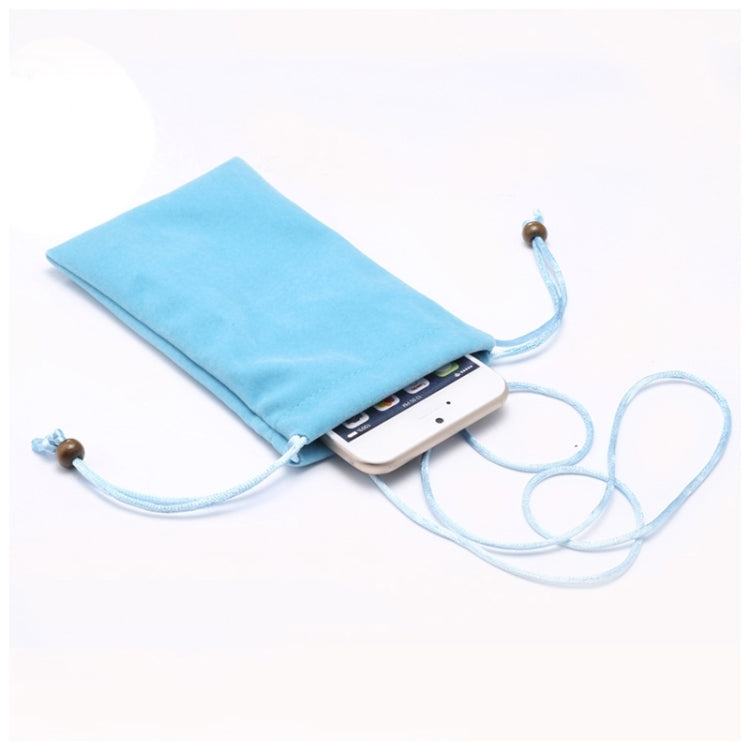 Universal Leisure Cotton Flock Cloth Carry Bag with Lanyard for iPhone 6 / Galaxy S6 / S5 / G900 / S IV / i9500 / SIII / i9300