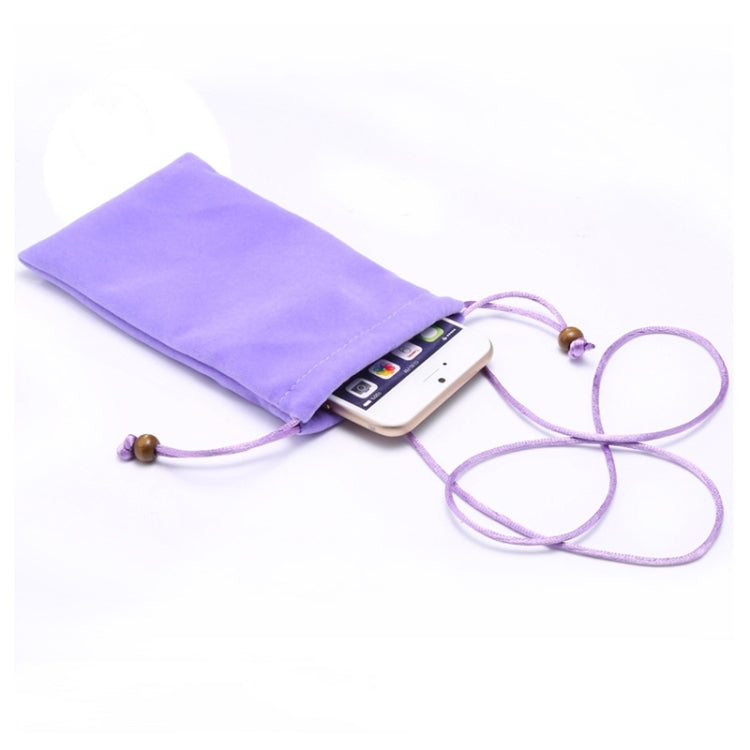 Universal Leisure Cotton Flock Cloth Carry Bag with Lanyard for iPhone 6 / Galaxy S6 / S5 / G900 / S IV / i9500 / SIII / i9300