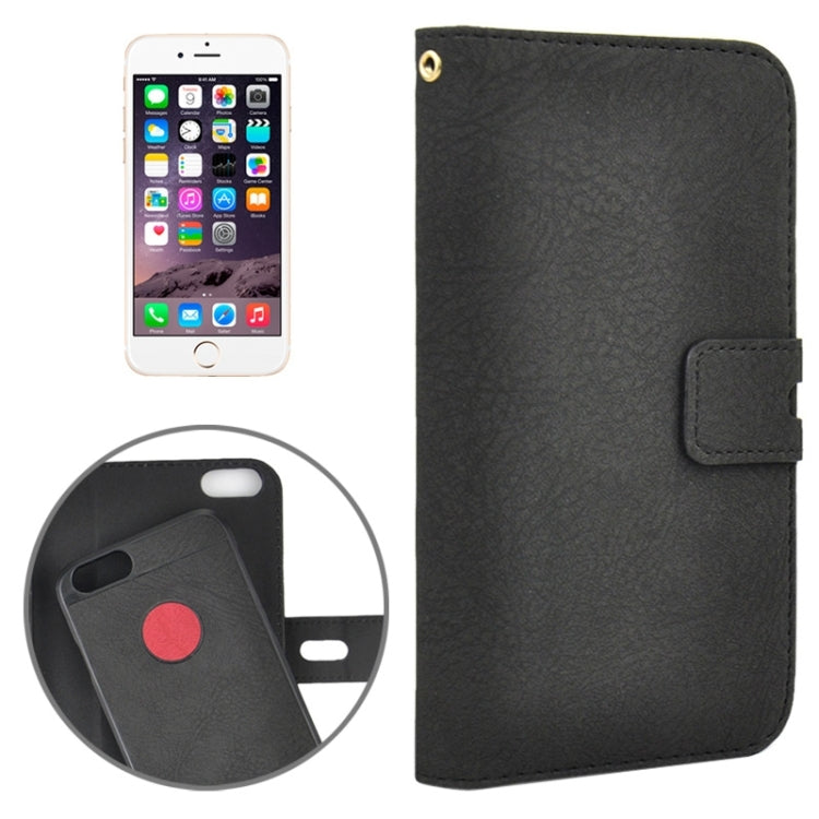 2 in 1 Horizontal Flip Magnetic Buckle Frosted Leather Case with Card Slots & Wallet for iPhone 6 & 6S