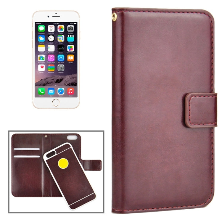 2 in 1 High Light Crazy Horse Texture Horizontal Flip Magnetic Buckle Leather Case with Card Slots for iPhone 6