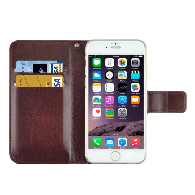2 in 1 High Light Crazy Horse Texture Horizontal Flip Magnetic Buckle Leather Case with Card Slots for iPhone 6